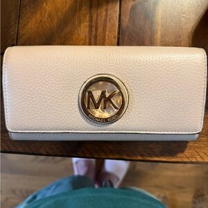 Michael Kors Cream Pebbled Leather Wallet